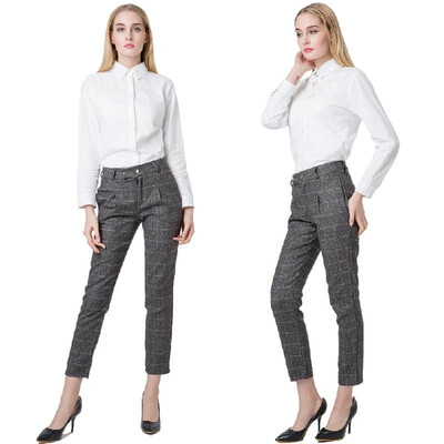 New Fashion Women Pants Plaid Print Press Stud Closure Slant Pocket Causal Loose Trousers Gray
New Fashion Women Pants Plaid Print Press Stud Closure Slant Pocket Causal Loose Trousers Gray