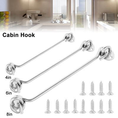 4-8" Stainless Steel Cabin Hook And Eye Latch Lock Shed Gate Door Catch Silent Holder
4-8" Stainless Steel Cabin Hook And Eye Latch Lock Shed Gate Door Catch Silent Holder