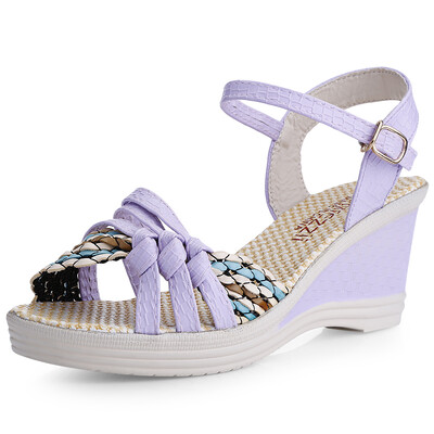 Trendy Open Toe Ankle Strap Buckle Weave Women Wedge Sandals
Trendy Open Toe Ankle Strap Buckle Weave Women Wedge Sandals