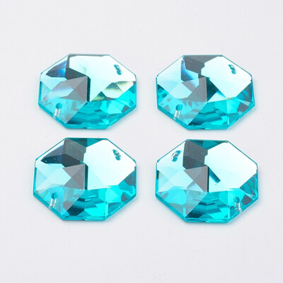 Sew on Rhinestone Taiwan Acrylic Rhinestone Two Holes Garments Accessories Faceted Octagon Cyan 25x23x55mm Hole 1mm
Sew on Rhinestone Taiwan Acrylic Rhinestone Two Holes Garments Accessories Faceted Octagon Cyan 25x23x55mm Hole 1mm