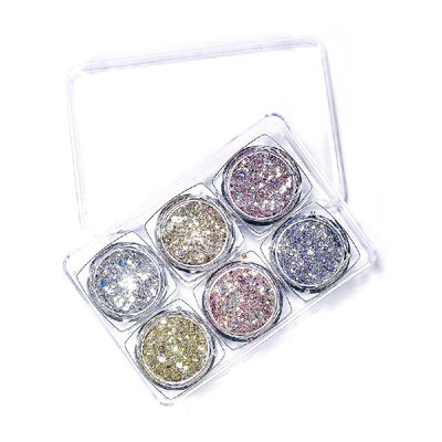6 ColorsSet Eyes Glitter Sequins Iridescent Flakes Shiny Gel Cosmetic Chunky Glitter for Eye Shadow Body Nail Lips Face Hair Glit
6 ColorsSet Eyes Glitter Sequins Iridescent Flakes Shiny Gel Cosmetic Chunky Glitter for Eye Shadow Body Nail Lips Face Hair Glit