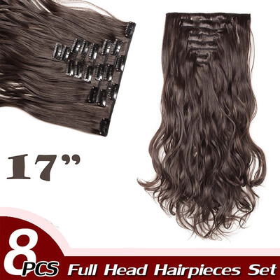 Curly Full Head Clip Synthetic in Hair Extensions 8 Piece 18 Clips Hairpiece Long Wave for Women
Curly Full Head Clip Synthetic in Hair Extensions 8 Piece 18 Clips Hairpiece Long Wave for Women