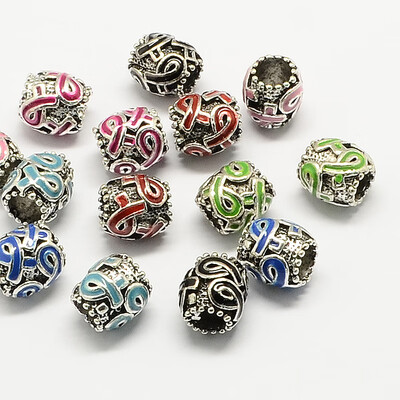 Alloy Awareness Ribbon Enamel European Beads Drum Large Hole Beads Antique Silver Mixed Color 115x11mm Hole 56mm
Alloy Awareness Ribbon Enamel European Beads Drum Large Hole Beads Antique Silver Mixed Color 115x11mm Hole 56mm