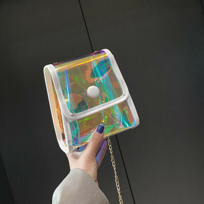 2019 New Style Solid PVC Clear Handbags Women Holographic Chains Bag Transparent Small Hologram Hasp Handbag Purse Crossbody
2019 New Style Solid PVC Clear Handbags Women Holographic Chains Bag Transparent Small Hologram Hasp Handbag Purse Crossbody