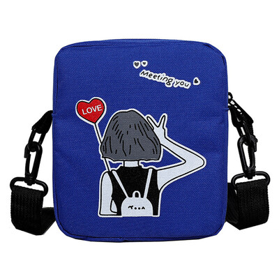 Tailored New Girl Print Diagonal Cross Bag Casual Shoulder Bag Student Canvas Bag