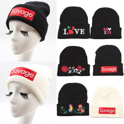 Women Men Rose Embroidery Savage Beanie Hats Embroidered Flower Knitted Caps Warm Outdoors Skullies Caps
Women Men Rose Embroidery Savage Beanie Hats Embroidered Flower Knitted Caps Warm Outdoors Skullies Caps