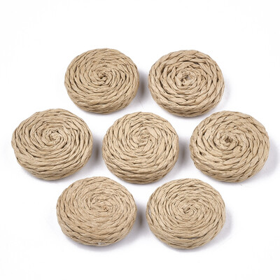 Handmade Woven Beads Paper Imitation Raffia Covered with Wood No HoleUndrilled Flat Round BurlyWood 2528x78mm
Handmade Woven Beads Paper Imitation Raffia Covered with Wood No HoleUndrilled Flat Round BurlyWood 2528x78mm