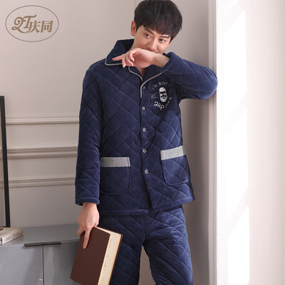 Qingtong QingTong pajamas winter mens three-layer thick quilted autumn long-sleeved suit business home service 3378017 dark blue
Qingtong QingTong pajamas winter mens three-layer thick quilted autumn long-sleeved suit business home service 3378017 dark blue