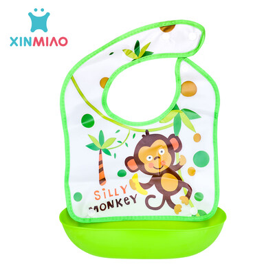 Xinmiao silicone bib baby eating bib baby rice pocket