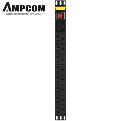 AMPCOM PDU cabinet socket power socket socket 8 bit 10A with switch 3 m commercial socket wiring board tow board AMPDU810K
AMPCOM PDU cabinet socket power socket socket 8 bit 10A with switch 3 m commercial socket wiring board tow board AMPDU810K