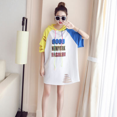 Summer Long Cotton Female T-shirt Women Half Sleeve Hooded Letter Printed Loose t shirt women shirt Plus Size Tops
Summer Long Cotton Female T-shirt Women Half Sleeve Hooded Letter Printed Loose t shirt women shirt Plus Size Tops