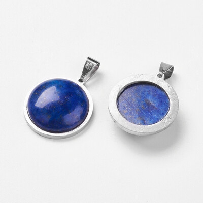 Natural Lapis Lazuli Pendants with 304 Stainless Steel Findings Half Round 265x24x775mm Hole 4x9mm
Natural Lapis Lazuli Pendants with 304 Stainless Steel Findings Half Round 265x24x775mm Hole 4x9mm