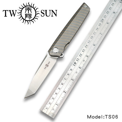 TwoSun TC4 Titanium alloy d2 blade folding Pocket Knife tactical knives hunting knife Flipper Folding Knife survival tool EDC Fast
TwoSun TC4 Titanium alloy d2 blade folding Pocket Knife tactical knives hunting knife Flipper Folding Knife survival tool EDC Fast