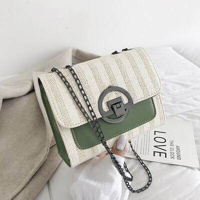 Fashion wild striped shoulder bag female 2019 new simple contrast color woven bag retro temperament chain Messenger bag
Fashion wild striped shoulder bag female 2019 new simple contrast color woven bag retro temperament chain Messenger bag