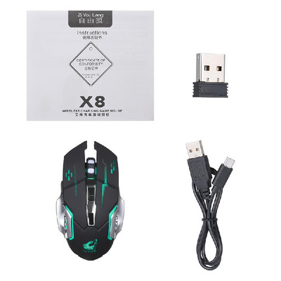 Free Wolf Wireless Gaming Mouse 2400DPI 7 Breathing Lights Adjustable DPI Mice with 24G&10m33ft Long Transmission Noiseless
Free Wolf Wireless Gaming Mouse 2400DPI 7 Breathing Lights Adjustable DPI Mice with 24G&10m33ft Long Transmission Noiseless