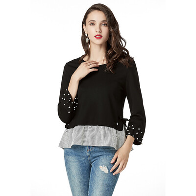 Nomeni Women Top Nine Sleeve Bottom Shirt Round Collar False Two-piece T Shirt Beads
Nomeni Women Top Nine Sleeve Bottom Shirt Round Collar False Two-piece T Shirt Beads