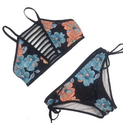 Women Two Piece Swimsuit Bikini with Flower Print Fine Suspender Printed Bathing Suit
Women Two Piece Swimsuit Bikini with Flower Print Fine Suspender Printed Bathing Suit