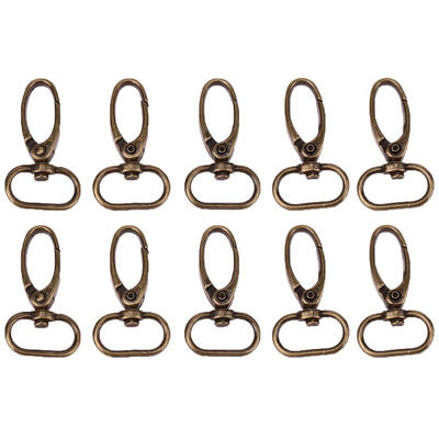 10pcs Retro Style Antique Bronze Finish Luggage Bag Buckle Lobster Clasps