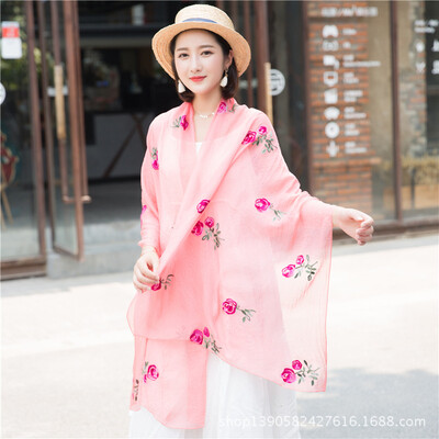 Scarf shawl dual-use long female Korean version of the national wind embroidery chiffon scarves spring&autumn embroidered shawl manufacturers wholesale
Scarf shawl dual-use long female Korean version of the national wind embroidery chiffon scarves spring&autumn embroidered shawl manufacturers wholesale