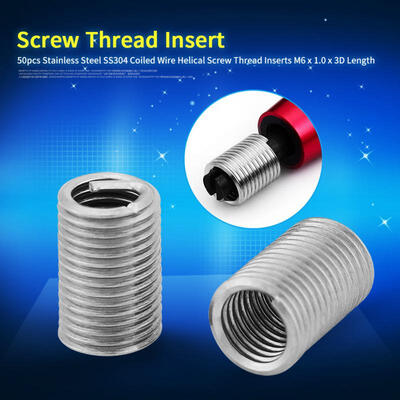 Greensen 50pcs Stainless Steel SS304 Coiled Wire Helical Screw Thread Inserts M6 x 10 x 3D Length
Greensen 50pcs Stainless Steel SS304 Coiled Wire Helical Screw Thread Inserts M6 x 10 x 3D Length
