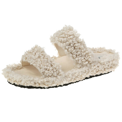 New Early Autumn 2019 sweet net red cross flat bottom towing womens fashion thick base outside the wool slipper
New Early Autumn 2019 sweet net red cross flat bottom towing womens fashion thick base outside the wool slipper