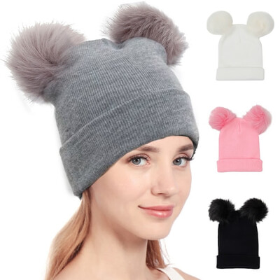 2019 Autumn New Women Faux Fur Pompom Hat Female Winter Warm Cap Knitted Beanie Girl Double Ball
2019 Autumn New Women Faux Fur Pompom Hat Female Winter Warm Cap Knitted Beanie Girl Double Ball