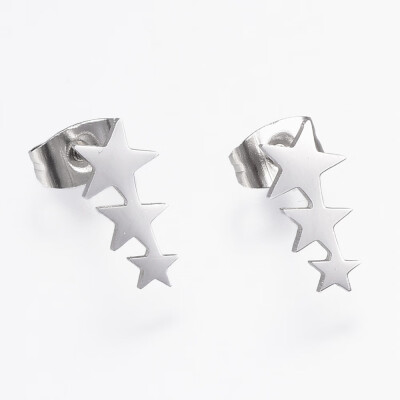 304 Stainless Steel Stud Earrings Five-Pointed Star Stainless Steel Color 12x6x1mm Pin 08mm
304 Stainless Steel Stud Earrings Five-Pointed Star Stainless Steel Color 12x6x1mm Pin 08mm