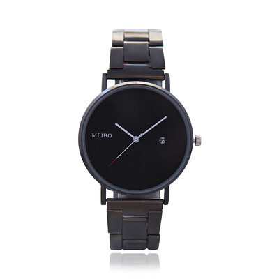 Simple scale alloy steel belt watch fashion calendar male