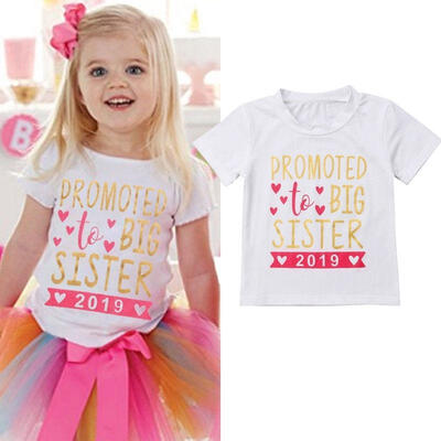 New Baby Girl Casual Short Sleeve Letter Print Cotton White T-shirt Toddler Sister Tops Clothes
New Baby Girl Casual Short Sleeve Letter Print Cotton White T-shirt Toddler Sister Tops Clothes
