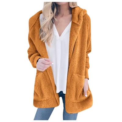 Toponeto Autumn And Winter New Solid Color Plush Hooded Fashion Cardigan Coat Female
Toponeto Autumn And Winter New Solid Color Plush Hooded Fashion Cardigan Coat Female