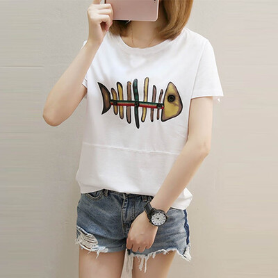 Starmoon Women Fashion Leisure O-Neck Short Sleeve T-Shirt Fishbone Printing Tops Blouse
Starmoon Women Fashion Leisure O-Neck Short Sleeve T-Shirt Fishbone Printing Tops Blouse