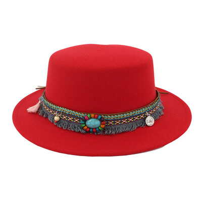 Tailored Women Wide Brim Wool Belt Felt Flat Top Fedora Hat Party Church Trilby Hats Cap
Tailored Women Wide Brim Wool Belt Felt Flat Top Fedora Hat Party Church Trilby Hats Cap