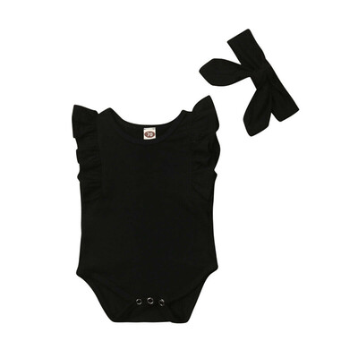 New Summer Newborn Girls Rompers Set Flare Sleeve Solid Print Bodysuit Jumpsuit With Headband
New Summer Newborn Girls Rompers Set Flare Sleeve Solid Print Bodysuit Jumpsuit With Headband