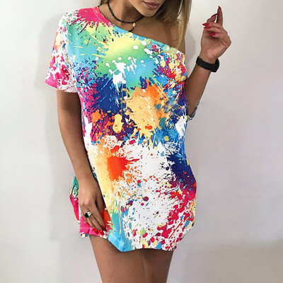 Starmoon Women T-shirt Short Sleeve Skew Collar Tie Dyeing Printed Casual Long Blouse
Starmoon Women T-shirt Short Sleeve Skew Collar Tie Dyeing Printed Casual Long Blouse