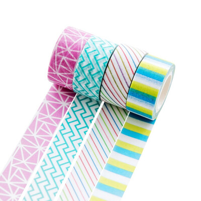 4PCS Geometric Washi Paper Tape Sticker DIY Decorative Adhesive Tape Stationery Masking Tapes Scrapbooking Stamping Supplies
4PCS Geometric Washi Paper Tape Sticker DIY Decorative Adhesive Tape Stationery Masking Tapes Scrapbooking Stamping Supplies