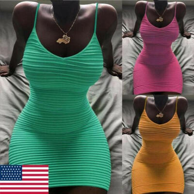 US Sexy-Women-Sleeveless-Bandage-Bodycon-Evening-Party-Cocktail-Club-Mini-Dress