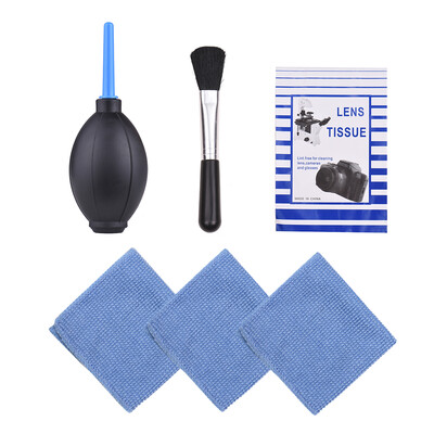 6 in 1 Dust Cleaner Camera Cleaning Kit Lens Brush 3pcs Cleaning Cloth Air Blower Optical Cleaning Tissue for Canon Nikon Sony
6 in 1 Dust Cleaner Camera Cleaning Kit Lens Brush 3pcs Cleaning Cloth Air Blower Optical Cleaning Tissue for Canon Nikon Sony