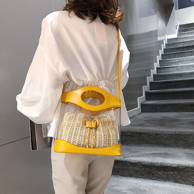 Tailored Women Fashion Wild Transparent Bucket Backpack Messenger Shoulder Bag Weave Bag
Tailored Women Fashion Wild Transparent Bucket Backpack Messenger Shoulder Bag Weave Bag