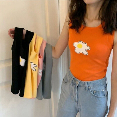 Womens Fashion Casual Vest Sleeveless O-Neck Poached Egg Print Knitted Tank Top T Shirt Tops
Womens Fashion Casual Vest Sleeveless O-Neck Poached Egg Print Knitted Tank Top T Shirt Tops