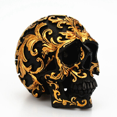 Halloween Golden Flower Pattern Decoration Unique Black Head Skeleton Funny Ornaments
Halloween Golden Flower Pattern Decoration Unique Black Head Skeleton Funny Ornaments