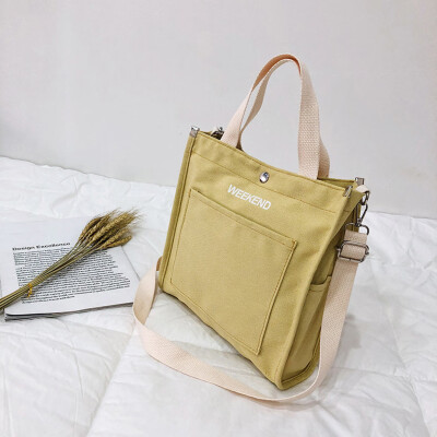 Tailored Female Letter Canvas Bag Canvas Shoulder Bag Female Bag Student Laptop Bag