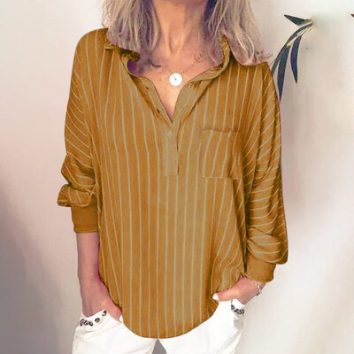 Starmoon Fashion Woman Loose Casual Striped Button Lapel Long Sleeve Shirt Top Blouse 
Starmoon Fashion Woman Loose Casual Striped Button Lapel Long Sleeve Shirt Top Blouse