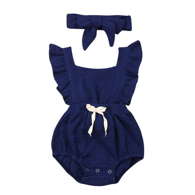 2PcsSet Summer Newborn Baby Girls Boys Rompers Set Flare Sleeve Solid Print With Headband
2PcsSet Summer Newborn Baby Girls Boys Rompers Set Flare Sleeve Solid Print With Headband
