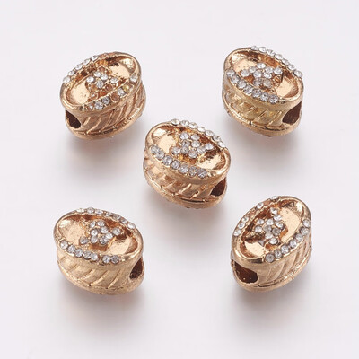 Alloy European Beads Large Hole Beads with Rhinestone Oval Light Gold 13135x95x9510mm Hole 4mm
Alloy European Beads Large Hole Beads with Rhinestone Oval Light Gold 13135x95x9510mm Hole 4mm