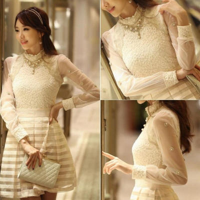 Women Fashion Sexy Sheer Sleeve Embroidery Floral Chiffon Lace Crochet Tee T-Shirt Top Blouse White
Women Fashion Sexy Sheer Sleeve Embroidery Floral Chiffon Lace Crochet Tee T-Shirt Top Blouse White