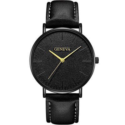 2018 GENEVA Watch Fashion Mens Leather Band Stainless Steel Quartz Wristwatch Luxury Minimalist Slim Black Watches Hot Sale
2018 GENEVA Watch Fashion Mens Leather Band Stainless Steel Quartz Wristwatch Luxury Minimalist Slim Black Watches Hot Sale