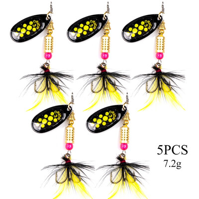 5pcs Spoon Metal Vivid Wobble Sequin Fishing Lures Spinner Baits Wobbler Hooks Fish Lure Fishing Sequins Hard Bait Spinnerbaits