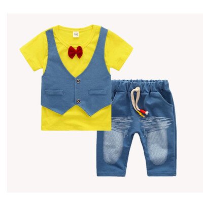 Summer Cotton Baby Boys Clothing Sets Children Vest Fake Two Jacket Tops Shorts
Summer Cotton Baby Boys Clothing Sets Children Vest Fake Two Jacket Tops Shorts