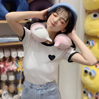 Women O-Neck Short Sleeve Color Block Fashion Heart Pattern Embroidery Ice Silk Knitted Slim Tops
Women O-Neck Short Sleeve Color Block Fashion Heart Pattern Embroidery Ice Silk Knitted Slim Tops
