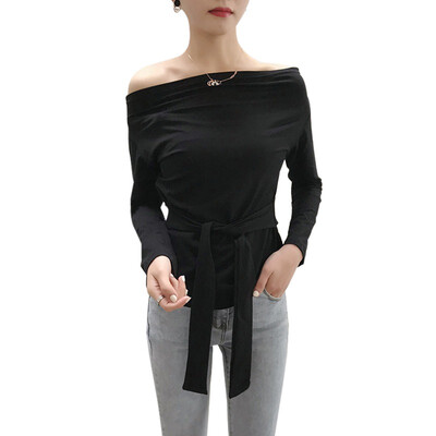 Womens Sexy Long-Sleeved T-Shirt Knitted Solid Color Slim Pure Color Autumn Tee Korean Style Lady Round Neck Clothes
Womens Sexy Long-Sleeved T-Shirt Knitted Solid Color Slim Pure Color Autumn Tee Korean Style Lady Round Neck Clothes
